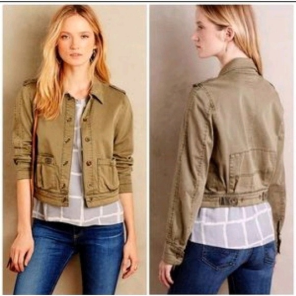 Anthropologie Jackets & Blazers - Sale $⬇ Anthropologie Brown Military Crop Jacket S